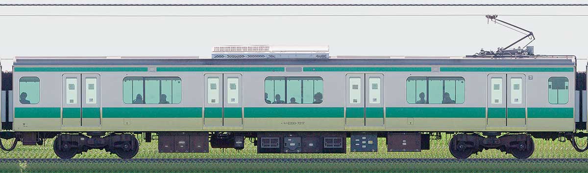JR東日本E233系7000番台モハE233-7217(2025年)山側の側面写真