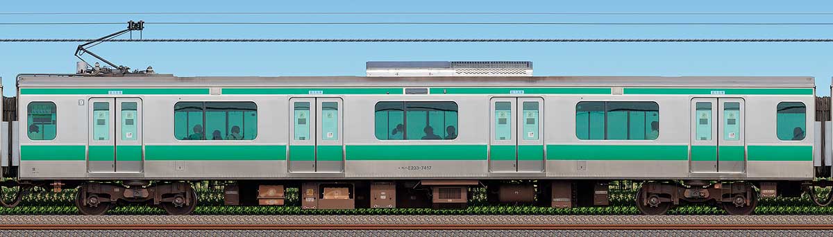 JR東日本E233系7000番台モハE233-7417(2025年)海側の側面写真
