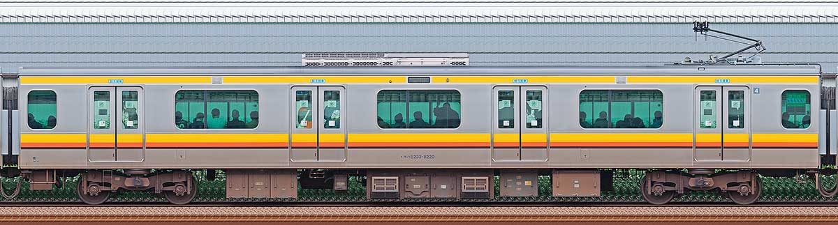 JR東日本E233系8000番台モハE233-8220山側の側面写真