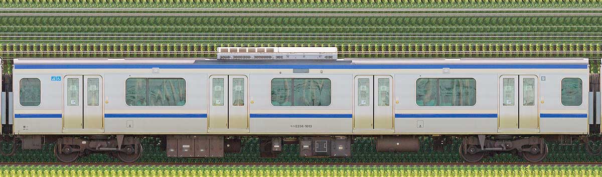 JR東日本E235系1000番台モハE234-1013山側の側面写真