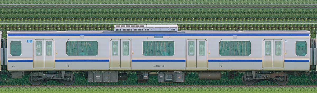 JR東日本E235系1000番台モハE234-1115山側の側面写真