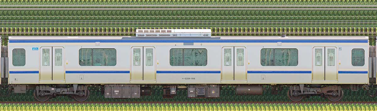 JR東日本E235系1000番台モハE234-1118山側の側面写真
