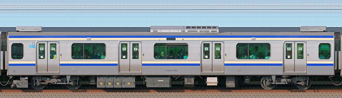 JR東日本E235系1000番台モハE234-1222海側の側面写真