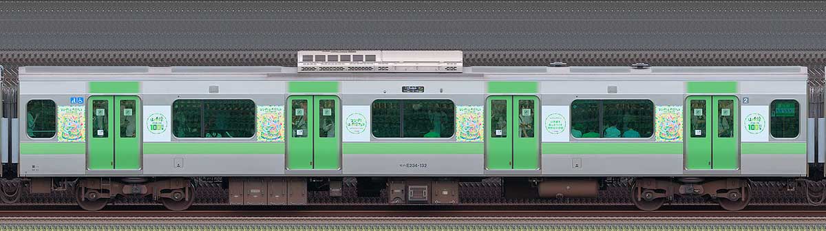 JR東日本E235系「山手線環状運転100周年記念ラッピングトレイン」モハE234-132山側(東京駅基準)の側面写真