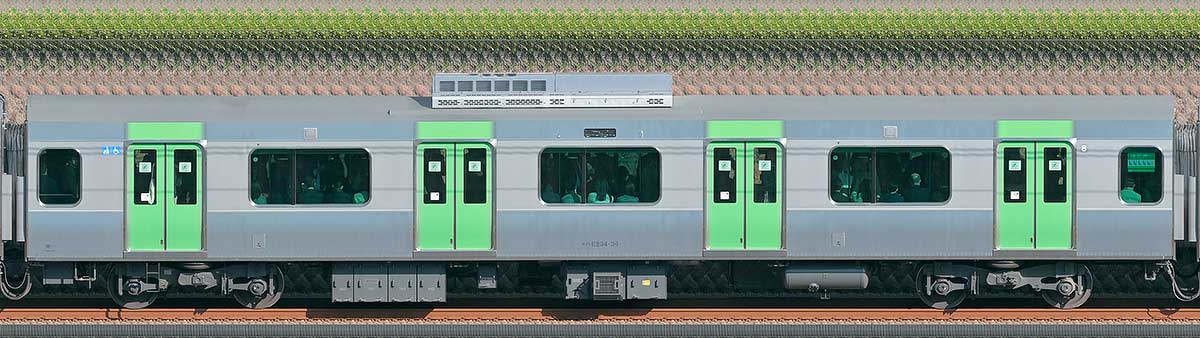 JR東日本E235系モハE234-34山側（東京駅基準）の側面写真