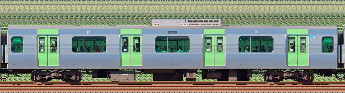 JR東日本E235系モハE234-34海側（東京駅基準）の側面写真