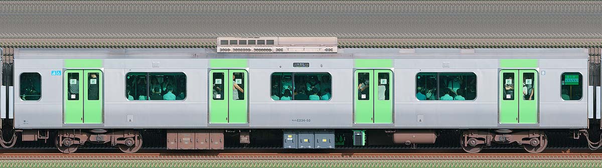 JR東日本E235系モハE234-52(次世代VVVFインバータ装置搭載)山側(東京駅基準)の側面写真
