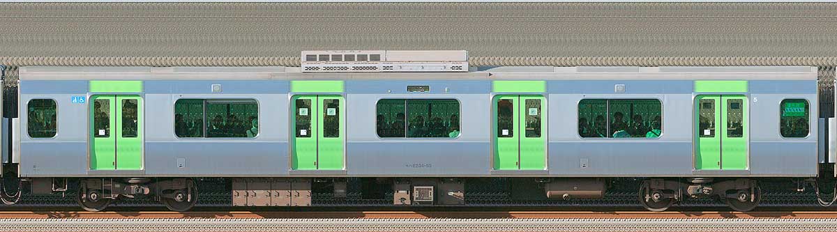 JR東日本E235系モハE234-53山側（東京駅基準）の側面写真