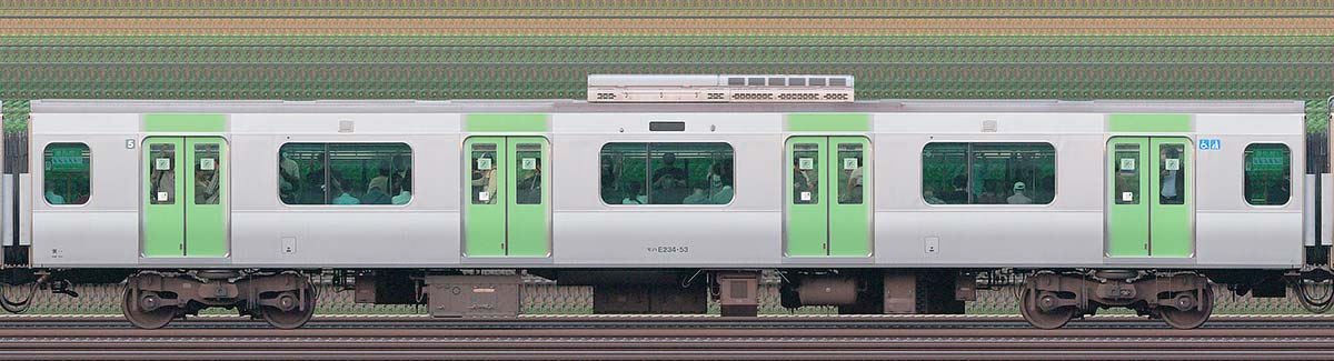 JR東日本E235系モハE234-53(2025年)海側(東京駅基準)の側面写真