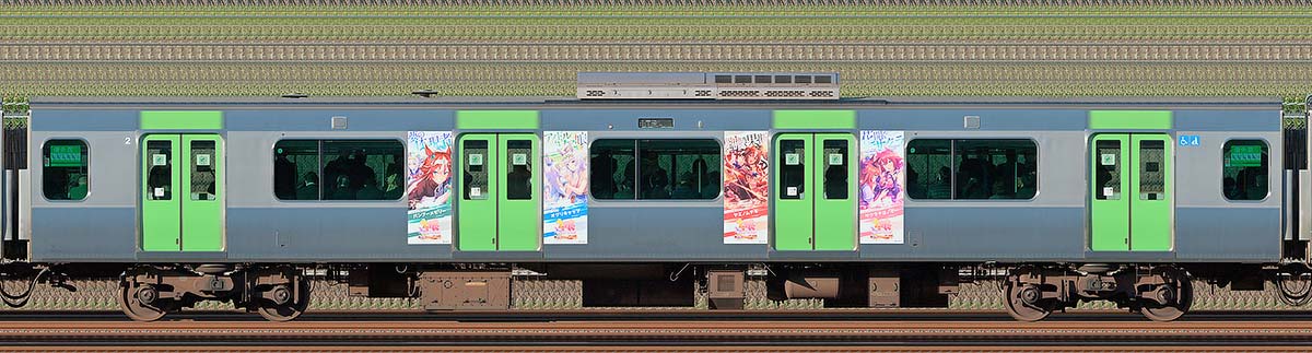 JR東日本E235系モハE234-84「ウマ娘 プリティーダービー」2周年記念ラッピング海側（東京駅基準）の側面写真