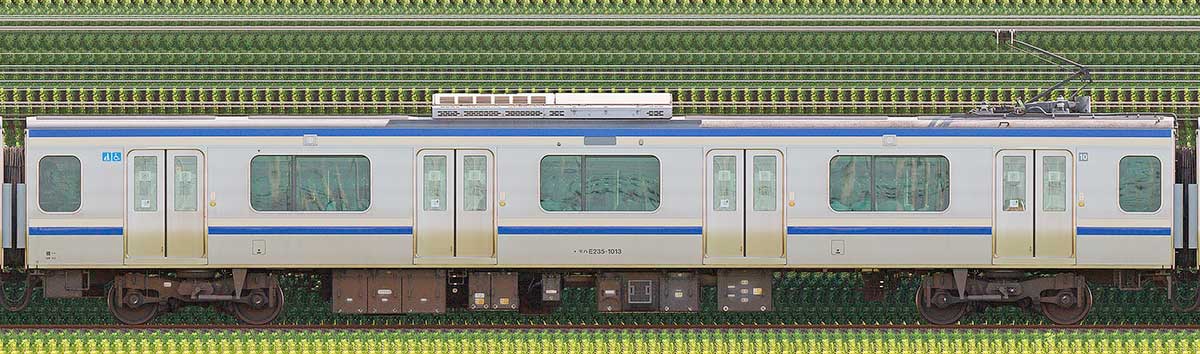 JR東日本E235系1000番台モハE235-1013山側の側面写真