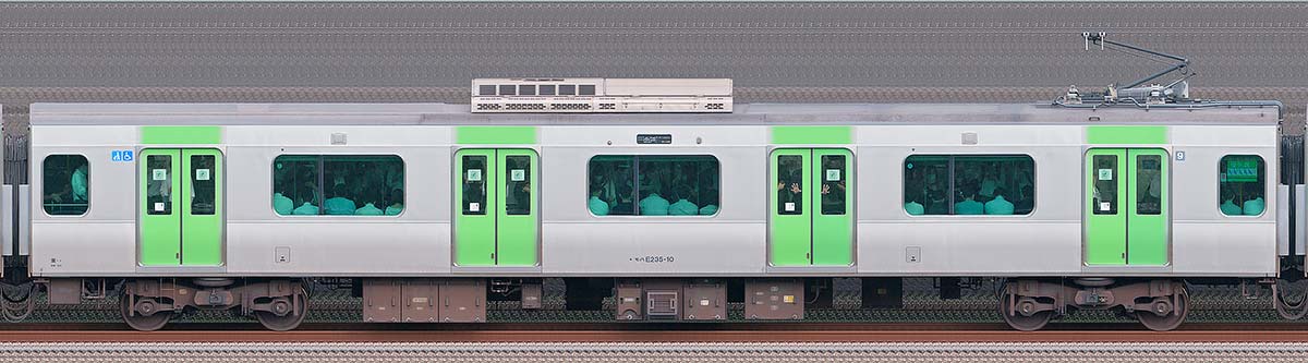 JR東日本E235系モハE235-10山側（東京駅基準）の側面写真