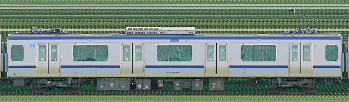 JR東日本E235系1000番台モハE235-1115山側の側面写真