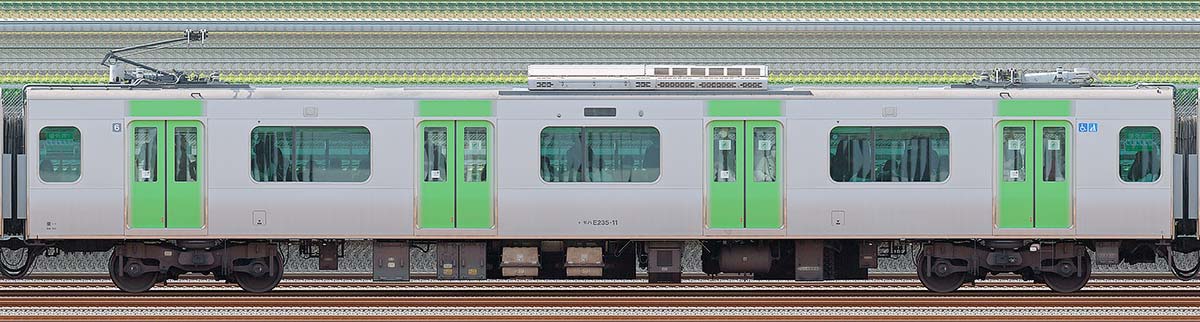 JR東日本E235系モハE235-11海側の側面写真