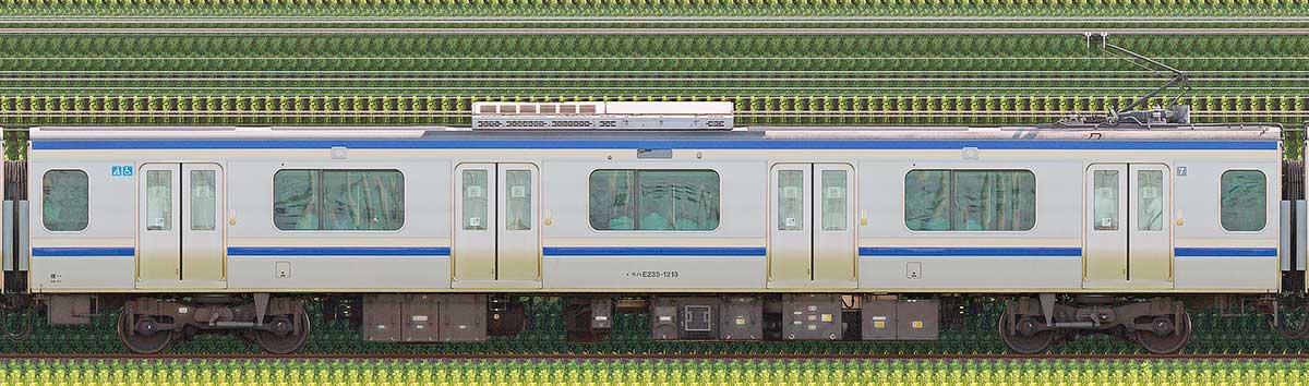 JR東日本E235系1000番台モハE235-1213山側の側面写真