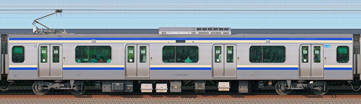 JR東日本E235系1000番台モハE235-1222海側の側面写真