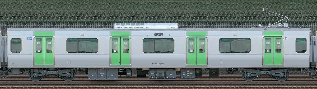 JR東日本E235系モハE235-147山側（東京駅基準）の側面写真