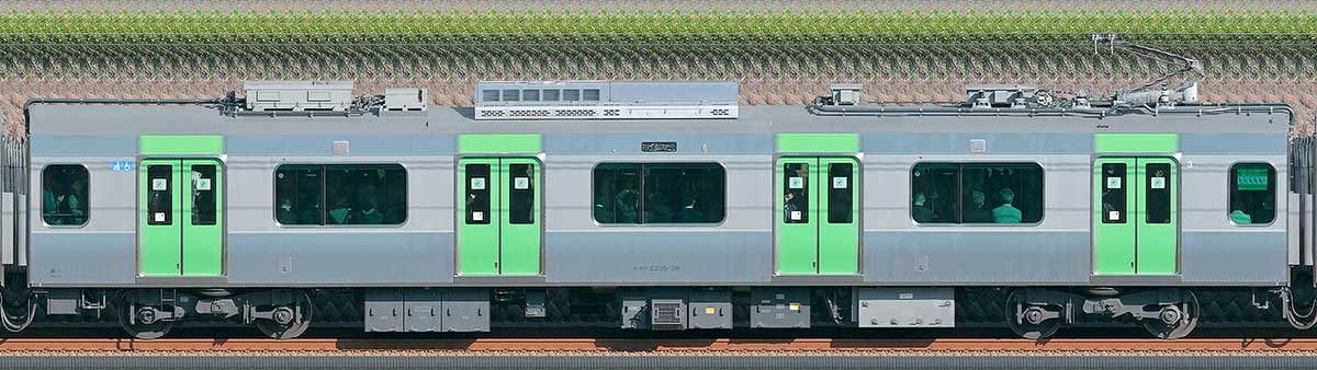 JR東日本E235系モハE235-36（架線状態監視装置搭載車）山側（東京駅基準）の側面写真