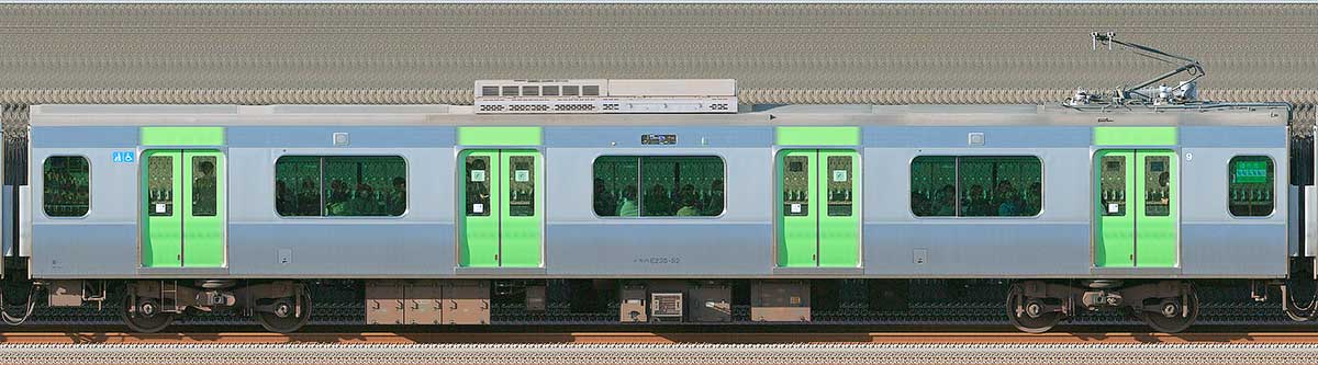 JR東日本E235系モハE235-52山側（東京駅基準）の側面写真
