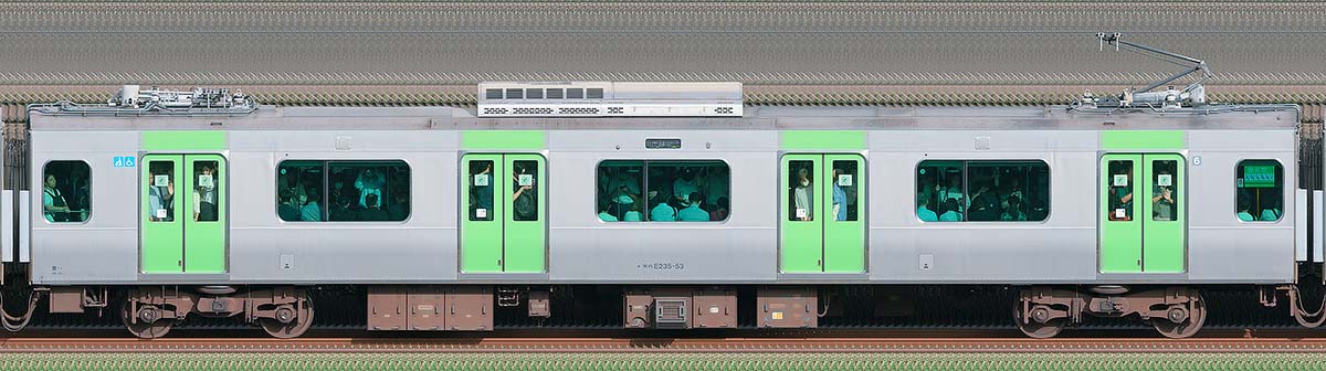 JR東日本E235系モハE235-53(2025年)山側(東京駅基準)の側面写真