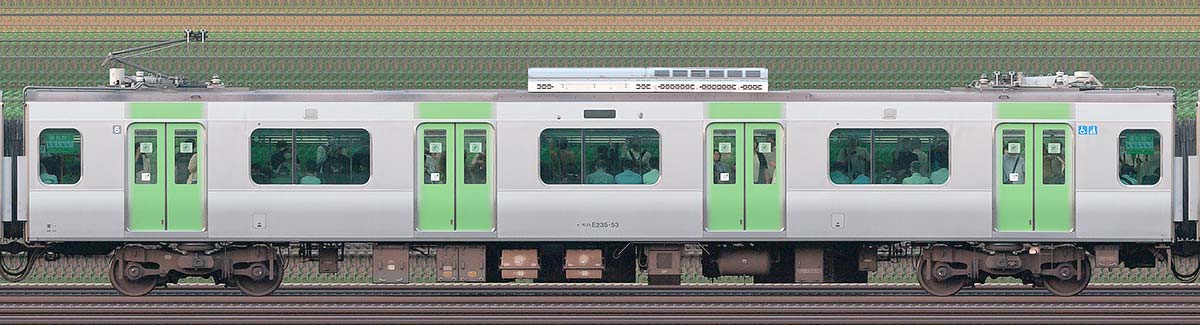 JR東日本E235系モハE235-53(2025年)海側(東京駅基準)の側面写真
