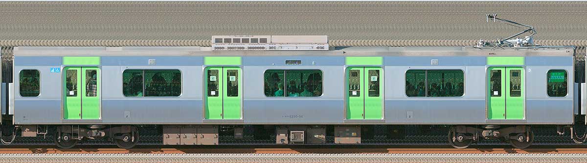 JR東日本E235系モハE235-54山側（東京駅基準）の側面写真