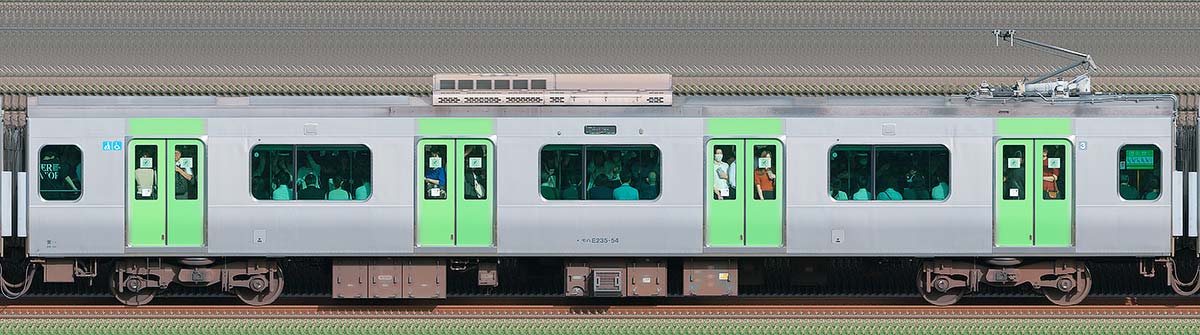 JR東日本E235系モハE235-54(2025年)山側(東京駅基準)の側面写真