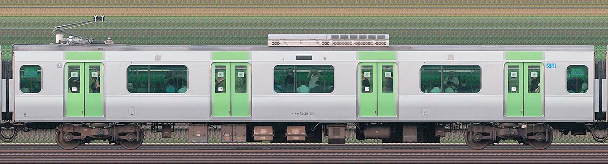 JR東日本E235系モハE235-54(2025年)海側(東京駅基準)の側面写真