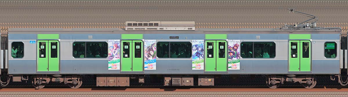 JR東日本E235系モハE235-82「ウマ娘 プリティーダービー」2周年記念ラッピング山側（東京駅基準）の側面写真