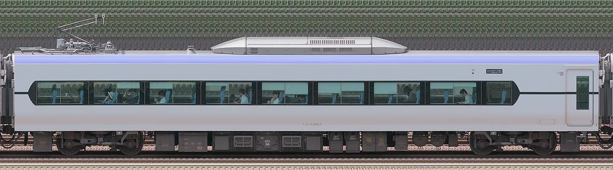 JR東日本E353系（量産先行車）モハE353-1山側の側面写真