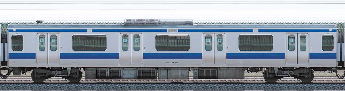 JR東日本E531系モハE530-1003山側の側面写真