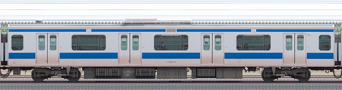 JR東日本E531系モハE530-11山側の側面写真