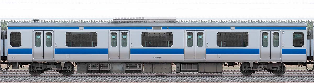 JR東日本E531系モハE530-6山側の側面写真