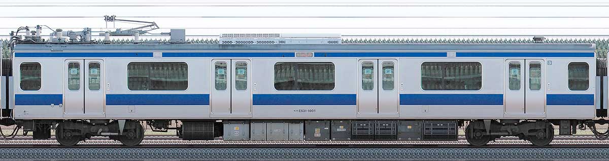 JR東日本E531系モハE531-1001山側の側面写真