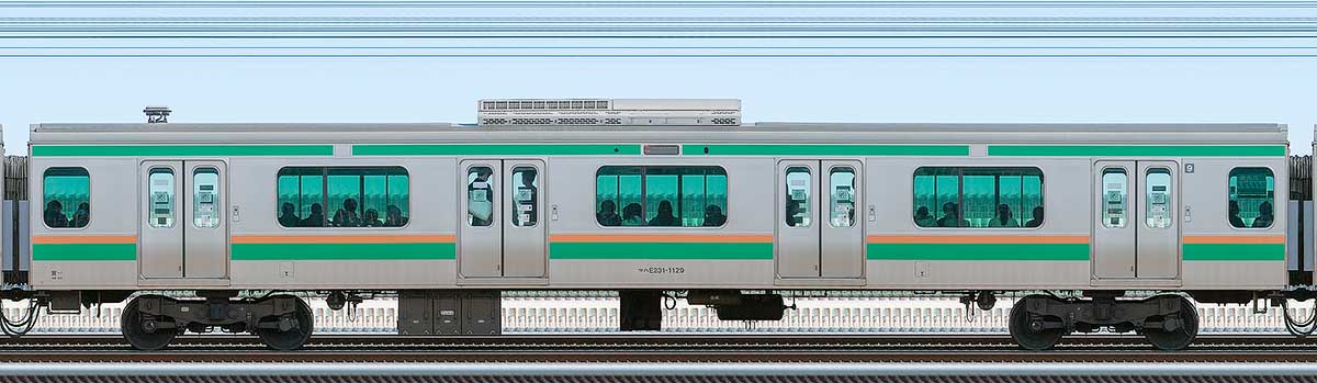 JR東日本E231系サハE231-1129の側面写真｜RailFile.jp｜鉄道車両サイド 