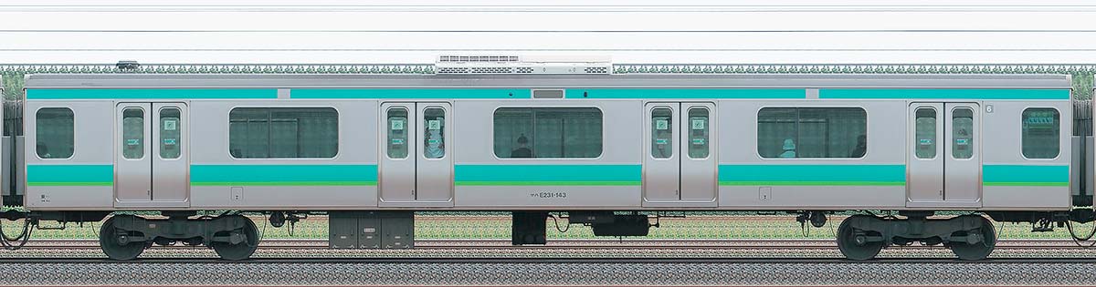 JR東日本E231系サハE231-143山側の側面写真