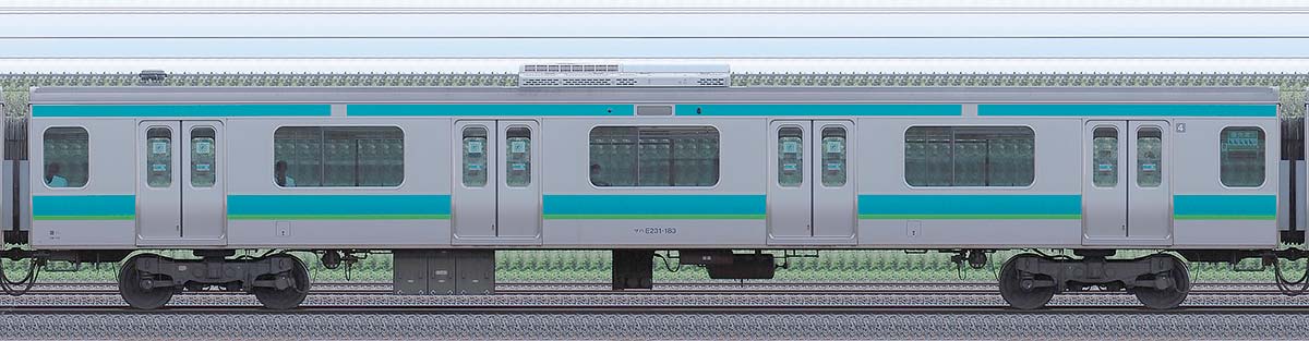 JR東日本E231系サハE231-183山側の側面写真