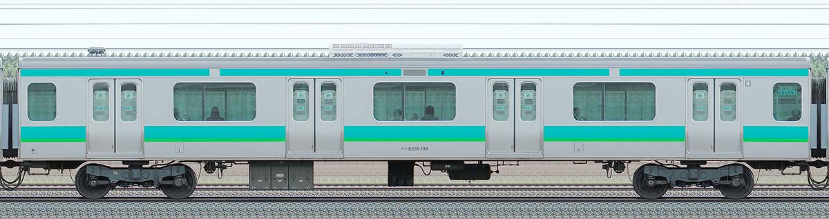 JR東日本E231系サハE231-198山側の側面写真