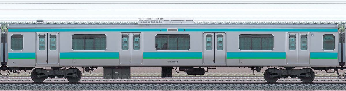 JR東日本E231系サハE231-62山側の側面写真