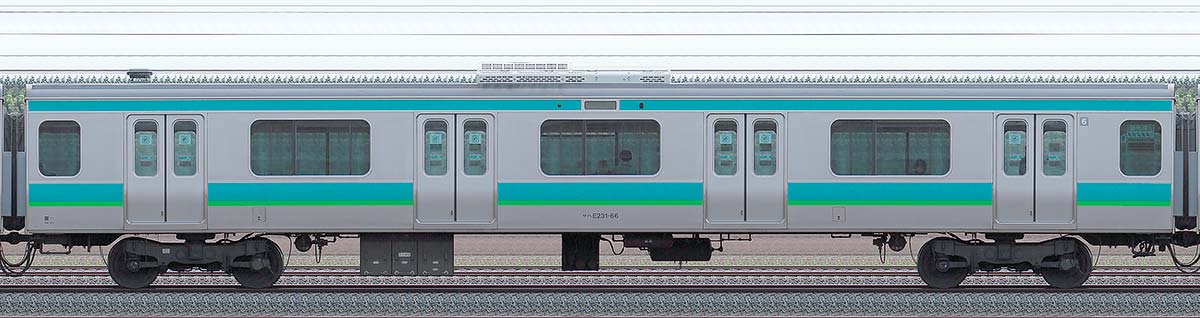 JR東日本E231系サハE231-66山側の側面写真