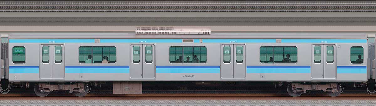 JR東日本E231系サハE231-805山側の側面写真