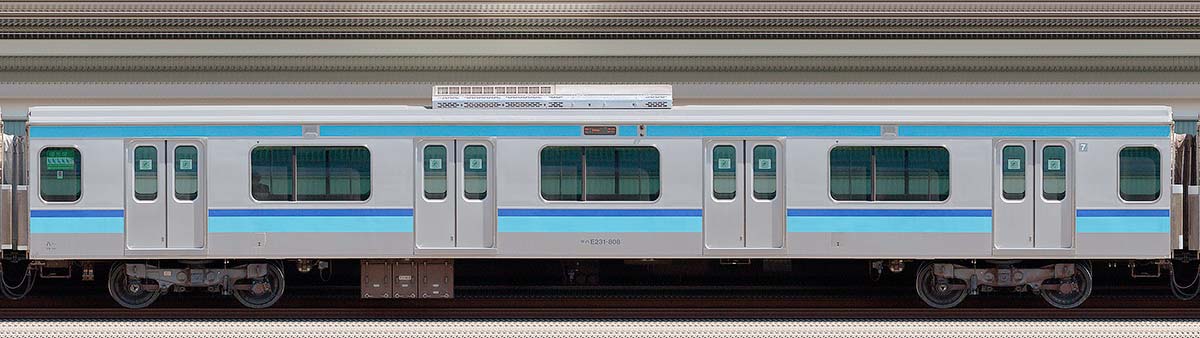 JR東日本E231系サハE231-808山側の側面写真
