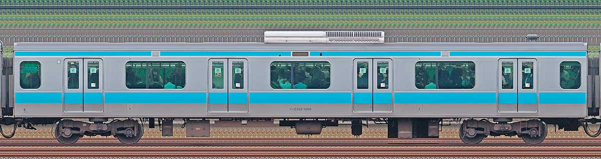 JR東日本E233系1000番台サハE233-1009海側の側面写真