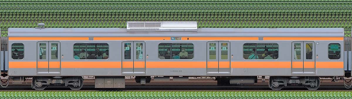 JR東日本E233系サハE233-513山側の側面写真