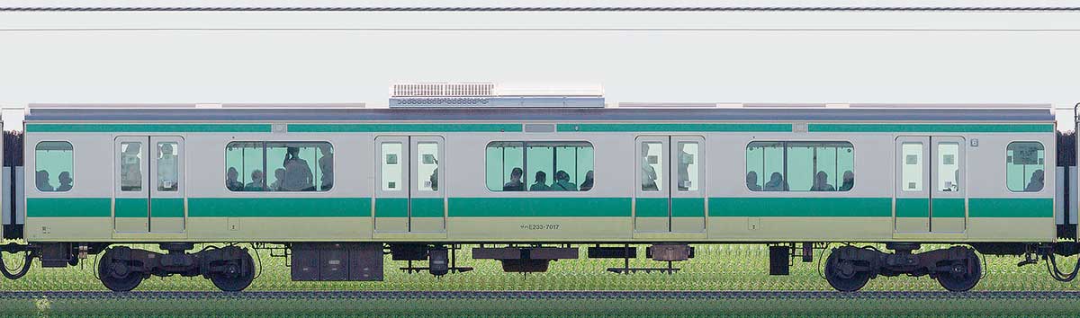 JR東日本E233系7000番台サハE233-7017（2025年）山側の側面写真