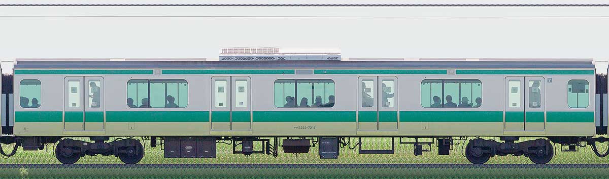 JR東日本E233系7000番台サハE233-7217(2025年)山側の側面写真