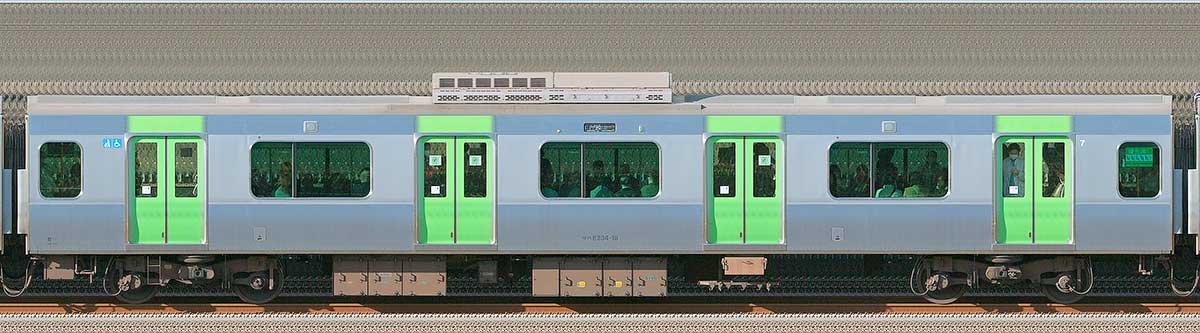 JR東日本E235系サハE234-18山側（東京駅基準）の側面写真