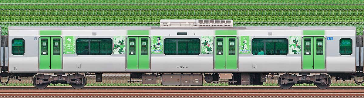 JR東日本E235系サハE234-31ポケモンラッピング（ニャローテ）海側（東京駅基準）の側面写真