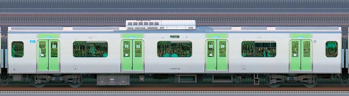 JR東日本E235系サハE235-30（線路設備モニタリング装置対応車）山側（東京駅基準）の側面写真