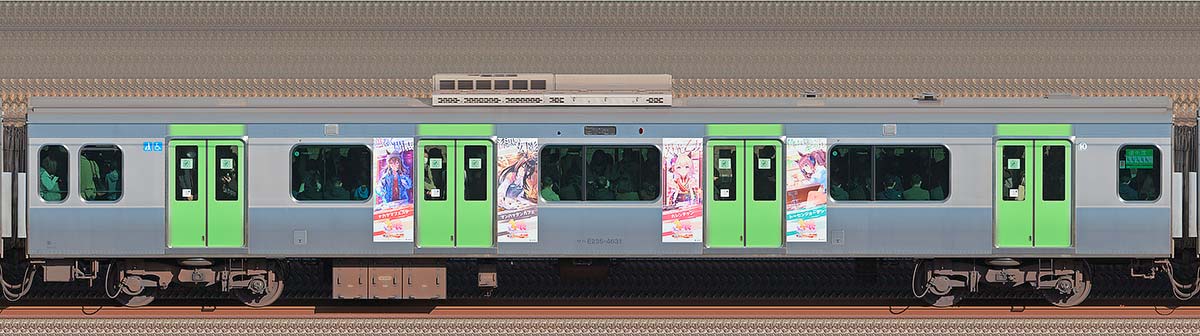 JR東日本E235系サハE235-4631「ウマ娘 プリティーダービー」2周年記念ラッピング山側（東京駅基準）の側面写真